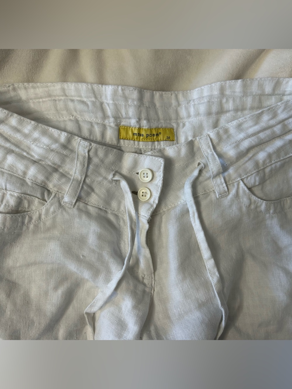 vintage low waisted wide leg linen pants!
